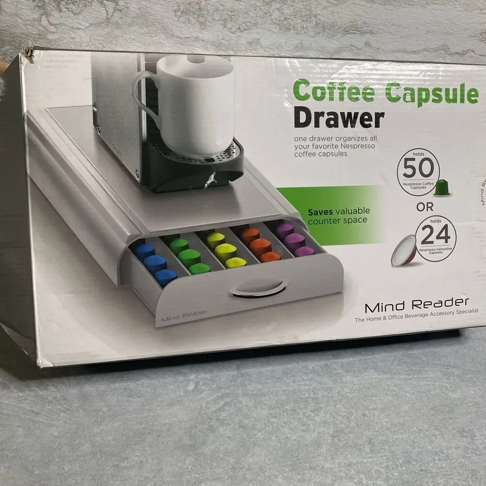 Mind Reader Nespresso Coffee Capsule Rectangular One Drawer Storage Organizer - Picture 4 of 16